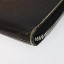 Berluti Calligraphy Clutch Bag Leather Brown Silver Auth yk17944-7