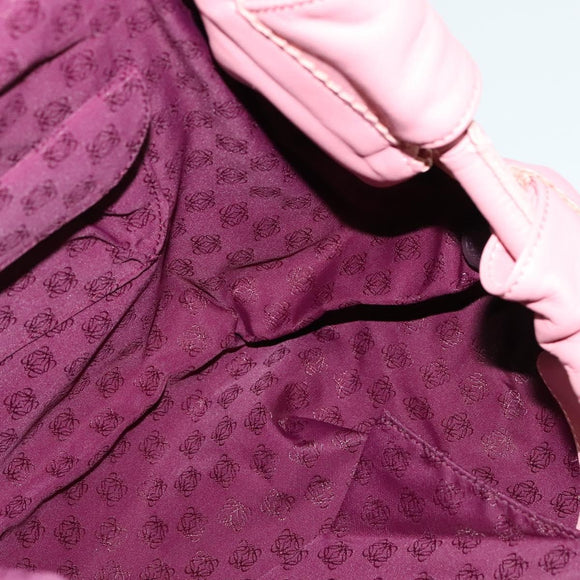 LOEWE Nappa Aire Anagram Hand Bag Leather Pink Silver Auth yk17947A