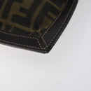 FENDI Zucca Canvas Clutch Bag Brown Black gold Auth yk17958-7