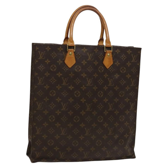 LOUIS VUITTON Monogram Sac Plat Hand Bag M51140 LV Auth yk17959