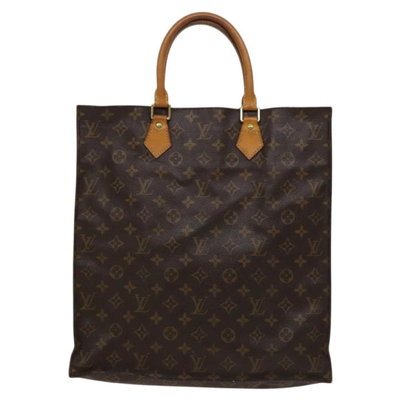 LOUIS VUITTON Monogram Sac Plat Hand Bag M51140 LV Auth yk17959