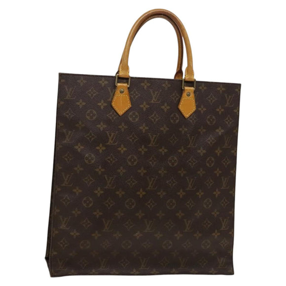 LOUIS VUITTON Monogram Sac Plat Hand Bag M51140 LV Auth yk17966