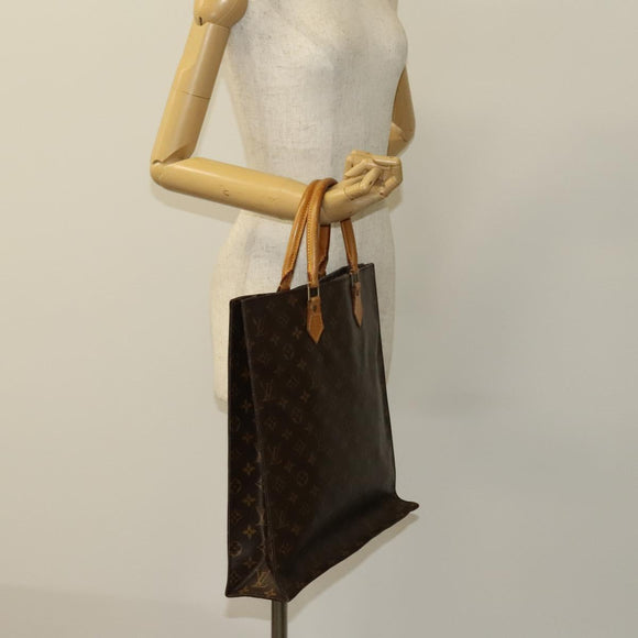 LOUIS VUITTON Monogram Sac Plat Hand Bag M51140 LV Auth yk17966