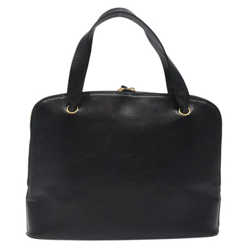 CHANEL COCO Mark Hand Bag Calf Skin Black Gold CC Auth yk17997 - 0