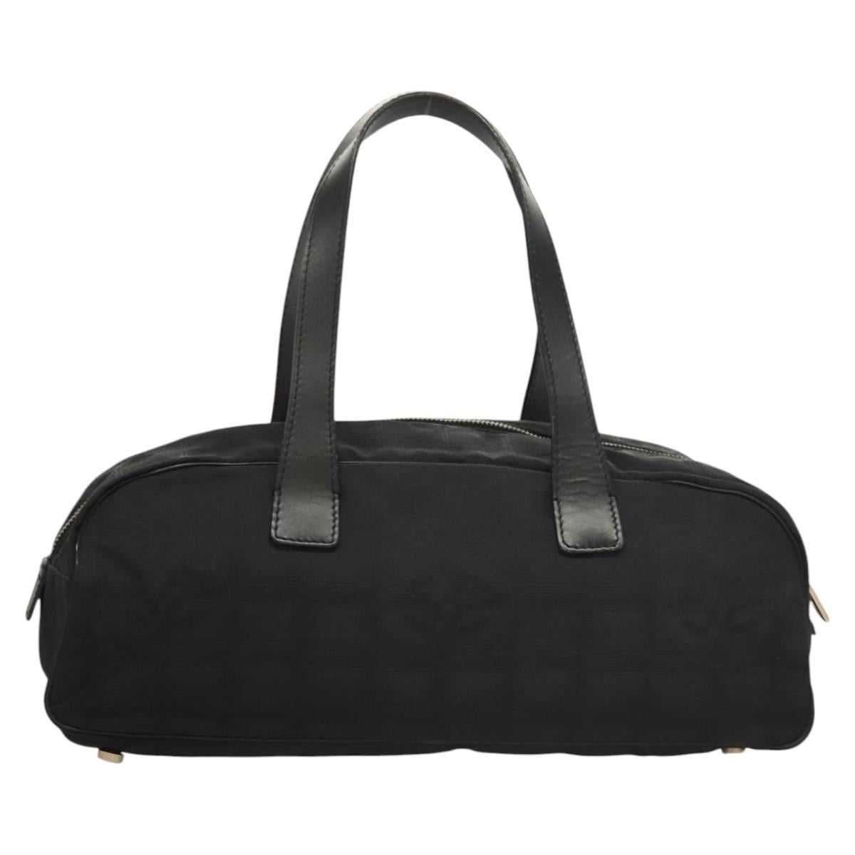 CHANEL New Travel line Hand Bag Nylon Black CC Auth yk18005