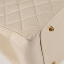 CHANEL Matelasse COCO Mark Chain Bag Caviar Skin Vanilla Gold CC Auth yk18012-8