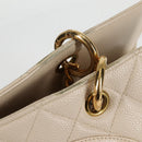 CHANEL Matelasse COCO Mark Chain Bag Caviar Skin Vanilla Gold CC Auth yk18012-19