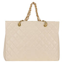 CHANEL Matelasse COCO Mark Chain Bag Caviar Skin Vanilla Gold CC Auth yk18012-2