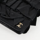 CHANEL Chain Gathered Hand Bag Lamb Skin Black Gold CC Auth yk18016M-17