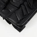 CHANEL Chain Gathered Hand Bag Lamb Skin Black Gold CC Auth yk18016M-18