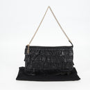 CHANEL Chain Gathered Hand Bag Lamb Skin Black Gold CC Auth yk18016M-12