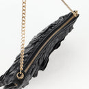 CHANEL Chain Gathered Hand Bag Lamb Skin Black Gold CC Auth yk18016M-6