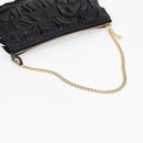 CHANEL Chain Gathered Hand Bag Lamb Skin Black Gold CC Auth yk18016AM-7