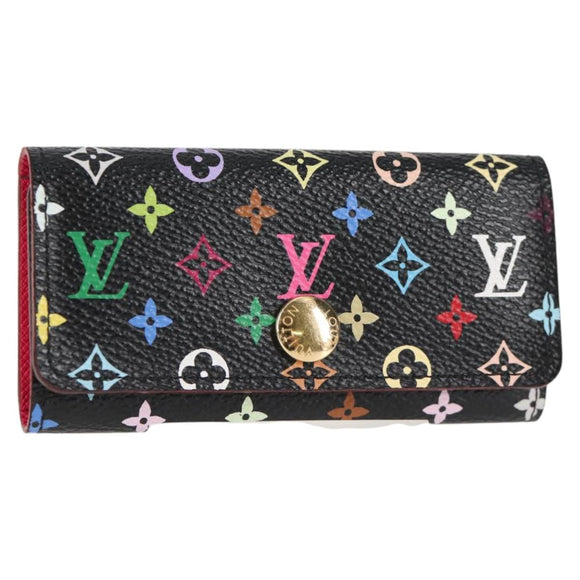 LOUIS VUITTON Multicolor Multicles 4 Key Case Black M93732 LV Auth yk18052A