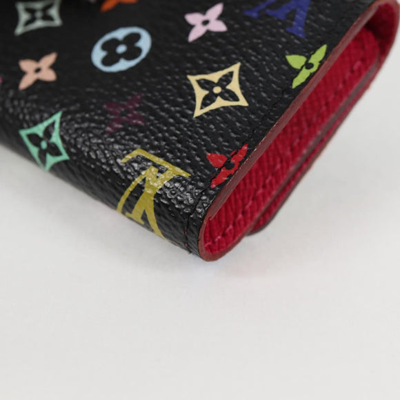 LOUIS VUITTON Multicolor Multicles 4 Key Case Black M93732 LV Auth yk18052M