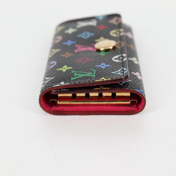 LOUIS VUITTON Multicolor Multicles 4 Key Case Black M93732 LV Auth yk18052A