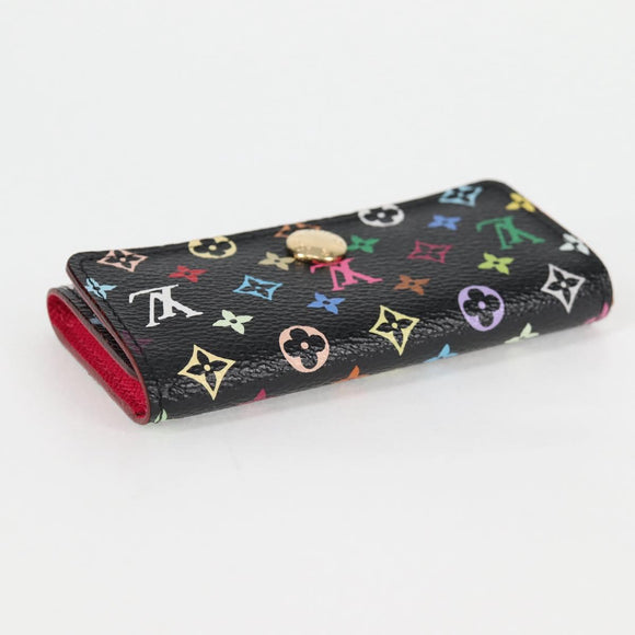 LOUIS VUITTON Multicolor Multicles 4 Key Case Black M93732 LV Auth yk18052M
