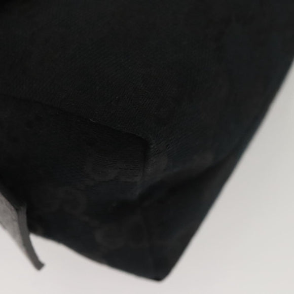 GUCCI GG Canvas Pouch Black Silver 245947 Auth yk18072