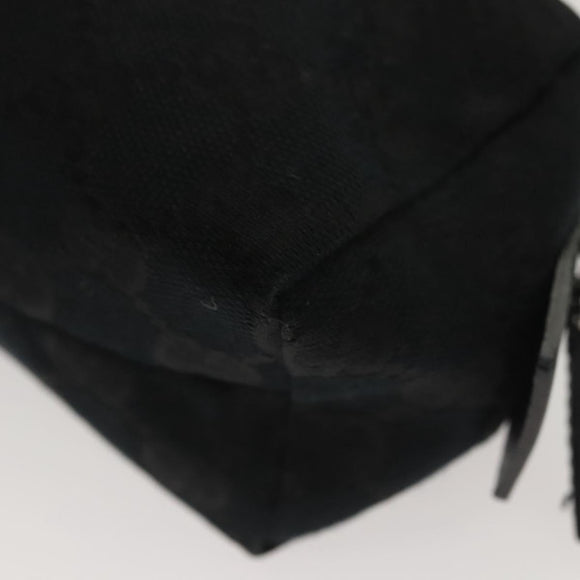 GUCCI GG Canvas Pouch Black Silver 245947 Auth yk18072