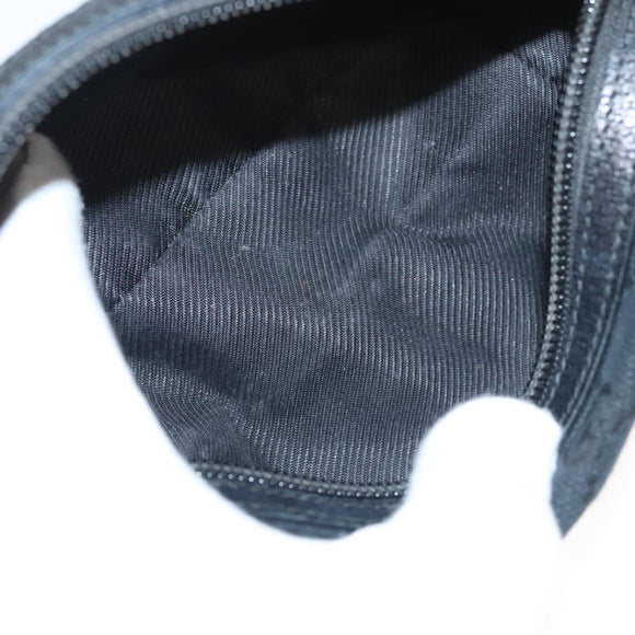 GUCCI GG Canvas Pouch Black Silver 245947 Auth yk18072