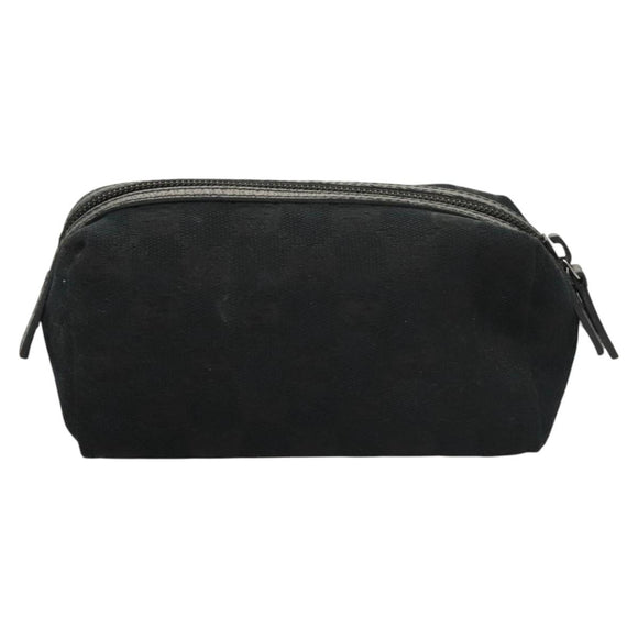 GUCCI GG Canvas Pouch Black Silver 245947 Auth yk18072