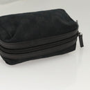 GUCCI GG Canvas Pouch Black Silver 245947 Auth yk18072-5