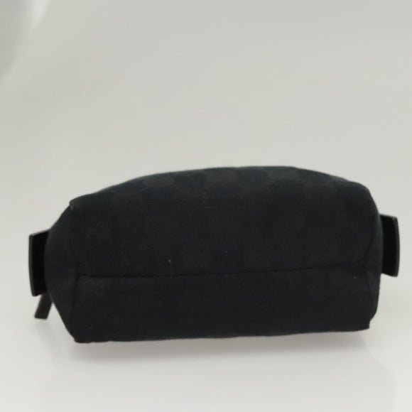 GUCCI GG Canvas Pouch Black Silver 245947 Auth yk18072