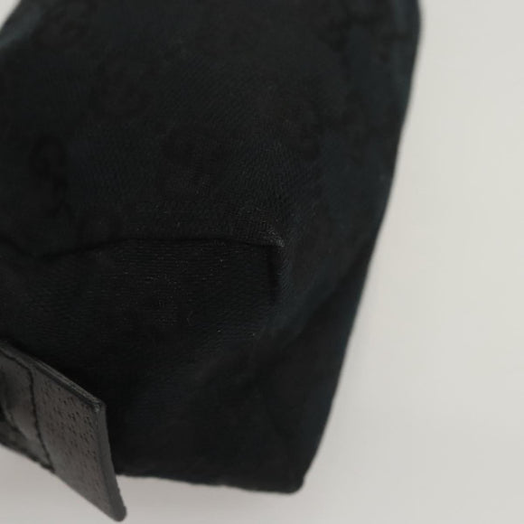 GUCCI GG Canvas Pouch Black Silver 245947 Auth yk18072