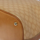 CELINE Macadam Canvas Shoulder Bag PVC Leather Beige Gold Auth yk18087-16