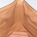 CELINE Macadam Canvas Shoulder Bag PVC Leather Beige Gold Auth yk18087-20