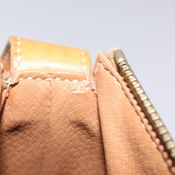 CELINE Macadam Canvas Shoulder Bag PVC Leather Beige Gold Auth yk18087