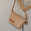 CELINE Macadam Canvas Shoulder Bag PVC Leather Beige Gold Auth yk18087-23