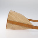 CELINE Macadam Canvas Shoulder Bag PVC Leather Beige Gold Auth yk18087-3