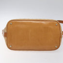 CELINE Macadam Canvas Shoulder Bag PVC Leather Beige Gold Auth yk18087-5