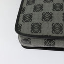 LOEWE Anagram Shoulder Bag PVC Leather Gray Gold Auth yk18093-16