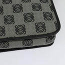 LOEWE Anagram Shoulder Bag PVC Leather Gray Gold Auth yk18093-17