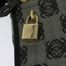 LOEWE Anagram Shoulder Bag PVC Leather Gray Gold Auth yk18093-9