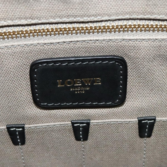LOEWE Anagram Shoulder Bag PVC Leather Gray Gold Auth yk18093