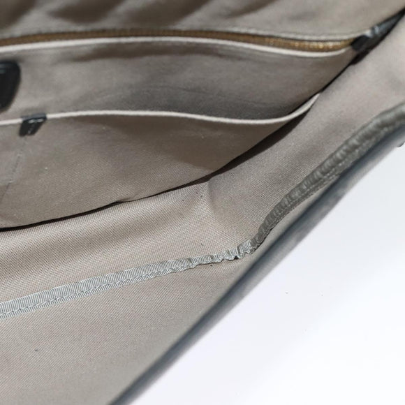 LOEWE Anagram Shoulder Bag PVC Leather Gray Gold Auth yk18093