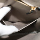 LOEWE Anagram Shoulder Bag PVC Leather Gray Gold Auth yk18093-22