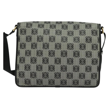 LOEWE Anagram Shoulder Bag PVC Leather Gray Gold Auth yk18093 - 0