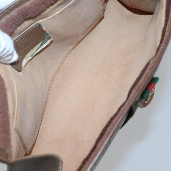 GUCCI GG Supreme Web Sherry Line Bag PVC Leather Beige 89 01 033 Auth yk18097