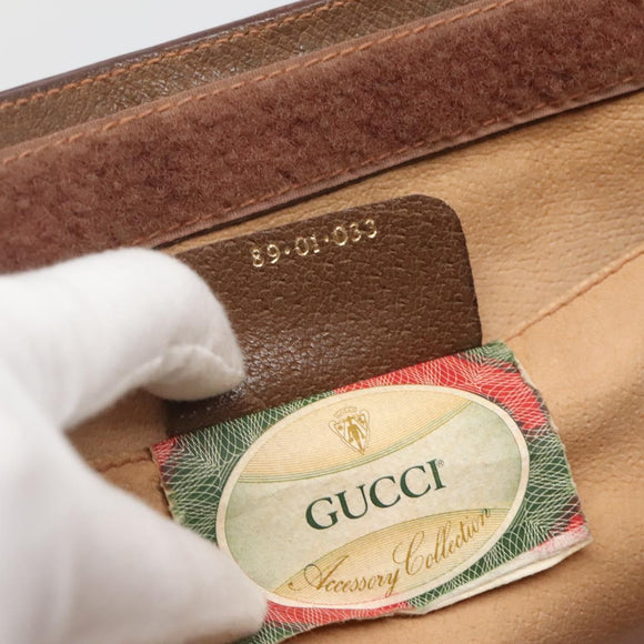 GUCCI GG Supreme Web Sherry Line Bag PVC Leather Beige 89 01 033 Auth yk18097