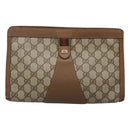 GUCCI GG Supreme Web Sherry Line Bag PVC Leather Beige 89 01 033 Auth yk18097-13