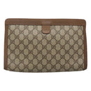 GUCCI GG Supreme Web Sherry Line Bag PVC Leather Beige 89 01 033 Auth yk18097-2