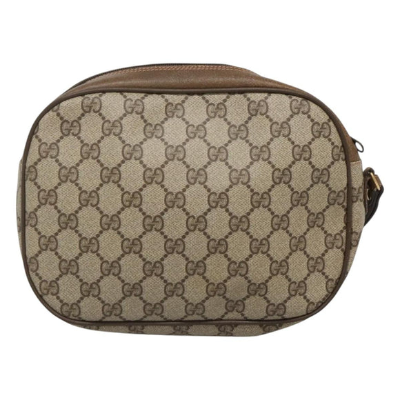 GUCCI GG Supreme Web Sherry Line Bag PVC Beige Gold 89 01 034 Auth yk18098