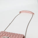 Miu Miu Matelasse Chain Shoulder Bag Leather Pink Silver 5BF069 Auth yk18111M-14