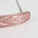 Miu Miu Matelasse Chain Shoulder Bag Leather Pink Silver 5BF069 Auth yk18111M-8