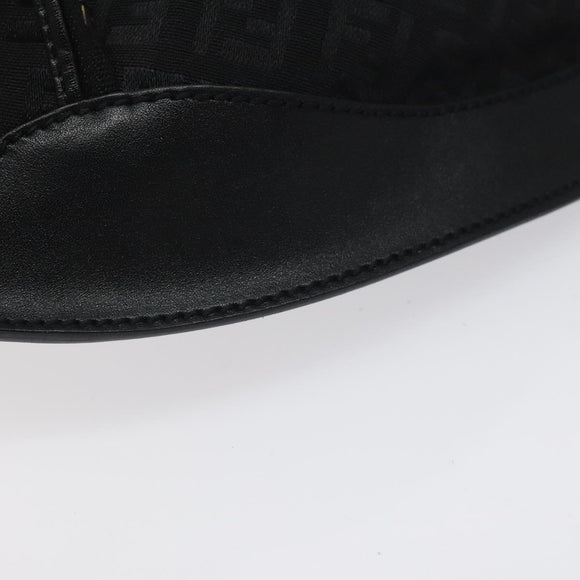 FENDI Zucchino Canvas Body Bag Black Gold Auth yk18113