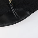 FENDI Zucchino Canvas Body Bag Black Gold Auth yk18113-9
